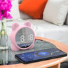 P1 Mini Card Mirror Clock Wireless Bluetooth Speaker with FM Radio(White)