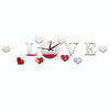 Creative LOVE Clock Acrylic Mirror DIY Wall Sticker(Silver)