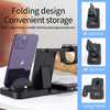 For Apple Watch B21 6 in 1 Mobile Phone / Earphone Universal Foldable Wireless Charger(Black)