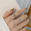 S925 Sterling Silver Cool Style Ladies Combination Ring, Specification:J1454