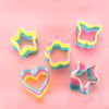 10 PCS Glitter Transparent Rainbow Circle Polygon Spring Rainbow Circle,Ramdom Style Delivery