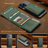 LC.IMEEKE 5-Cards MagSafe RFID Leather Card Bag(Green)