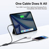 Baseus Flash Series 3 100W 3 in 1 Type-C to 8 Pin and Dual Type-C Fast Charging Data Cable, Length: 1.5m(Black)