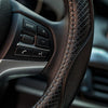 38cm Car Embossed Leather Steering Wheel Cover, Color: All Coffee
