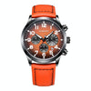Ochstin 6042C Fashion Leather Waterproof Luminous Quartz Men Watch(Gradient Black Orange)