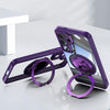 For Samsung Galaxy S25+ 5G 360 Holder MagSafe Acrylic Hybrid TPU Phone Case(Purple)