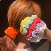 5 PCS Velvet Solid Color Elastic Hair Bands Ponytail Holder Scrunchies Tie Hair Rubber Band Headband(Red)