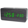 LT-1035 LED Display Digital APP Smart Alarm Clock(Green Light Black Wood)