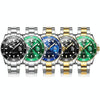 OLEVS 5885 Men Fashion Waterproof Luminous Quartz Watch(Green + Gold)