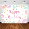 150x100cm Donut Cartoon Children Birthday Background Cloth