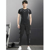 3pcs / Set Men Gym Running Clothes Set Quick Dry Sports T Shirt, Size: XXL(Phantom Black)