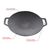 Outdoor Camping BBQ Cast Iron Grill Pan,Style: Baking Pan+Net+Hemp Rope+Storage Bag
