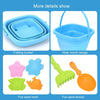 16pcs /Set Children Folding Bucket Beach Toys Play House Water Play Sand Dredging Tools(Pink)