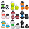 Outdoor Sports Anti-fall Water Bottle Portable Leak-proof Silicone Folding Cup, Shape: Basketball(550ml)