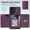 For Samsung Galaxy S25 Ultra 5G Shield Multi-functional MagSafe Card Bag Phone Case(Purple)