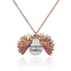 2 PCS Hip Hop Sunflower Titanium Steel Necklace For Men And Women(Rose Gold)