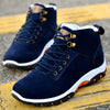 Men Snow Boots Warm Fur Winter Boots Men Winter Boots, Shoe Size:43(Blue)