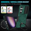 For Samsung Galaxy S25 5G Sliding Camshield MagSafe Holder TPU Hybrid PC Phone Case(Deep Green)