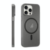 For iPhone 15 Pro Max PC Corrugated MagSafe Phone Case(Black)