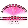 36PCS Unisex Acrylic Ear Expansion Ear Extender 14G-00G Accessories Set(Transparent Pink)