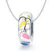 S925 Sterling Silver Pendant Little Feet Beads DIY Bracelet Necklace Accessories