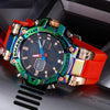 SMAEL 8027 Multifunctional Alloy Sports Colorful Watch Men Electronic Watch(Rose Gold)