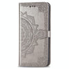 For  Alcatel 1S (2020) Embossed Mandala Pattern TPU + PU Horizontal Flip Leather Case with Holder & Three Card Slots & Wallet(Gray)