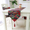 Ethnic Style Cotton and Linen Table Flag Printed Double Dining Table Placemat, Size:32x180cm(Red)