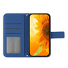 For Samsung Galaxy XCover7 Pro Skin Feel Sun Flower Embossed Flip Leather Phone Case with Lanyard(Dark Blue)
