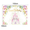 1.5m X 1m Cartoon Castle Photography Background Cloth Birthday Party Scene Decoration