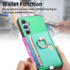 For Samsung Galaxy A24 5G Retro Cross Leather Ring Side Insert Card Bag MagSafe Phone Case(Green)
