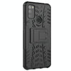 For Alcatel 3L (2021) Tire Texture Shockproof TPU+PC Protective Case with Holder(Black)