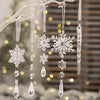 5pcs /Set Christmas Acrylic Clear Pendant Snowflake Icicle Crystal Ornaments Xmas Tree Hanging Decoration