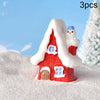 3pcs Christmas Lovely Micro Landscape Snow Ornament Decorative Accessories, Style: No.17 Snowman Christmas House