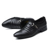 Men Set Business Dress Shoes PU Leather Pointed Toe Oxfords Shoes, Size:43(Black Velvet Lining)