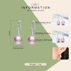 Women Sterling Silver Earrings Temperament Shell Beads Pearl Earrings, Color:Pink