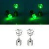 1 Pair Fashion LED Earrings Glowing Light Up Diamond Earring Stud(Green)