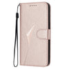 For Redmi K70 Triangle Pattern Buckle Clasp Leather Phone Case(Rose Gold)