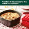 For Square 3.8-8qt Air Fryer Square Non-Stick Cake Basket Baking Tray, Style: 7inch With Ear