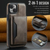 For iPhone 14 Plus DG.MING MAGKING-K2 Series MagSafe RFID Card Bag Detachable Phone Case(Coffee)