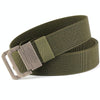 Men Double Ring Buckle Canvas Belt Outdoor Casual Woven Elastic Belt 120cm(Wolf Brown)