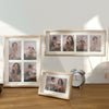 Wooden Wall-Mounted Pendulum Dual-Purpose Combination Photo Frame Style Four Frame Vertical(Wood Color)