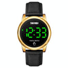 SKMEI 1684 Touch Screen Simple Leather Strap Men Watch, Color: Gold