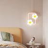Children Room Bedside Warm Sunflower Chandelier, Color: Square Pink Warm Light