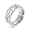 Stainless Steel Eternity Ring For Wedding Band Engagement Promise Crystal And Rhinestones Inlaid Circle Round, 57 mm, US Size:10, Inner Diameter: 20 mm, Perimeter: 62.8 mm