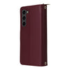 For Samsung Galaxy S23+ 5G Nine-card Slots Zipper Wallet Bag Leather Phone Case(Wine Red)