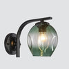 5W Warm Light Simple Bedroom Study Bedside Lamp LED Wall Lamp Creative Corridor Wall Lamp(2035 Black Gradient Green)