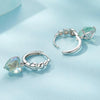 S925 Sterling Silver Blue Green Ice Zirconium Heart Shaped Women Earrings(SCE1706)