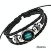 European and American Hand-knitted Beaded Retro DIY Bracelet Aquarius Constellation Leather Punk Fashion Bracelet