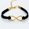 3 PCS Women Fashion Symbol Word 8 Twine Bracelets(black)